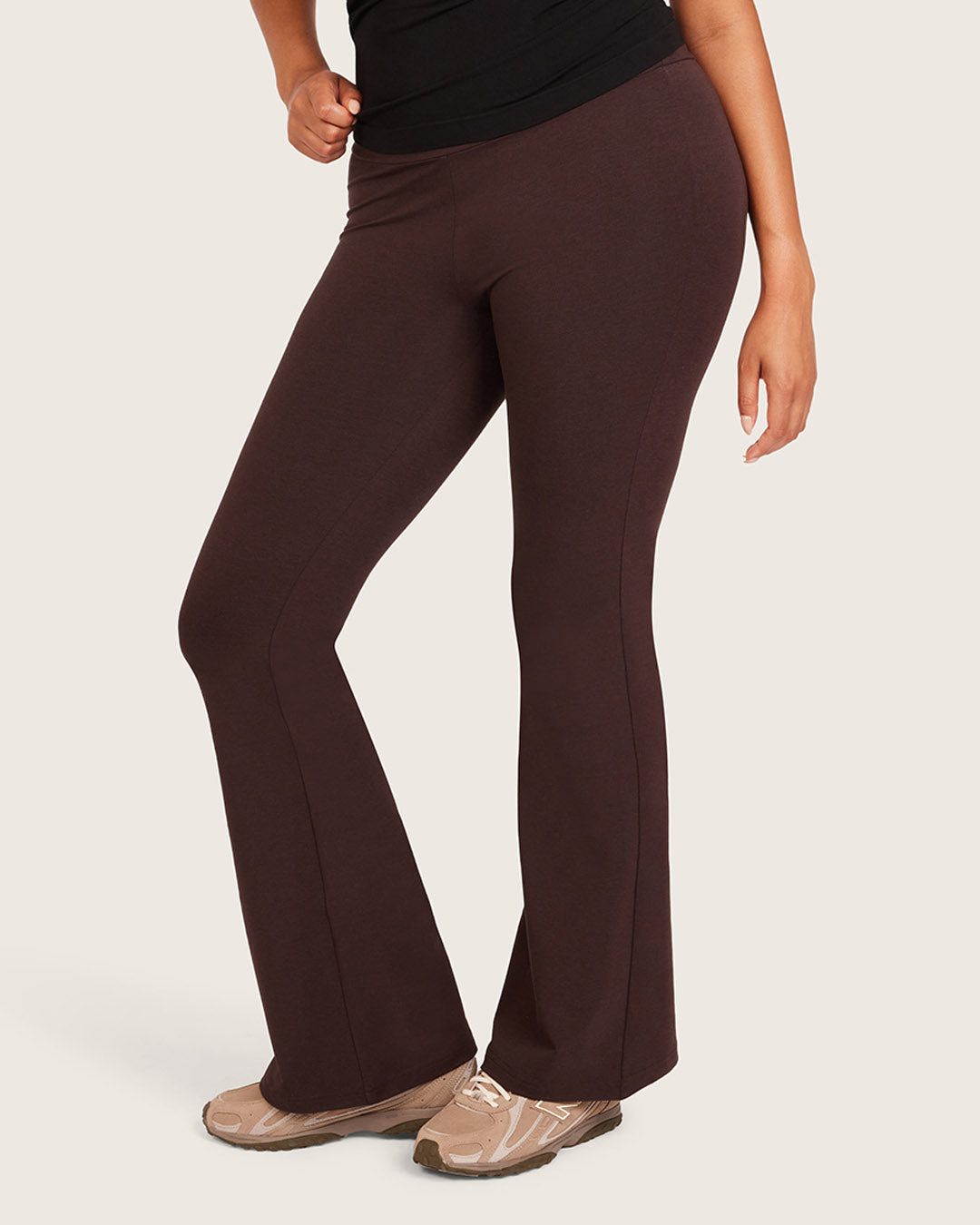 High Waist Flare Pants - Regular - Carob