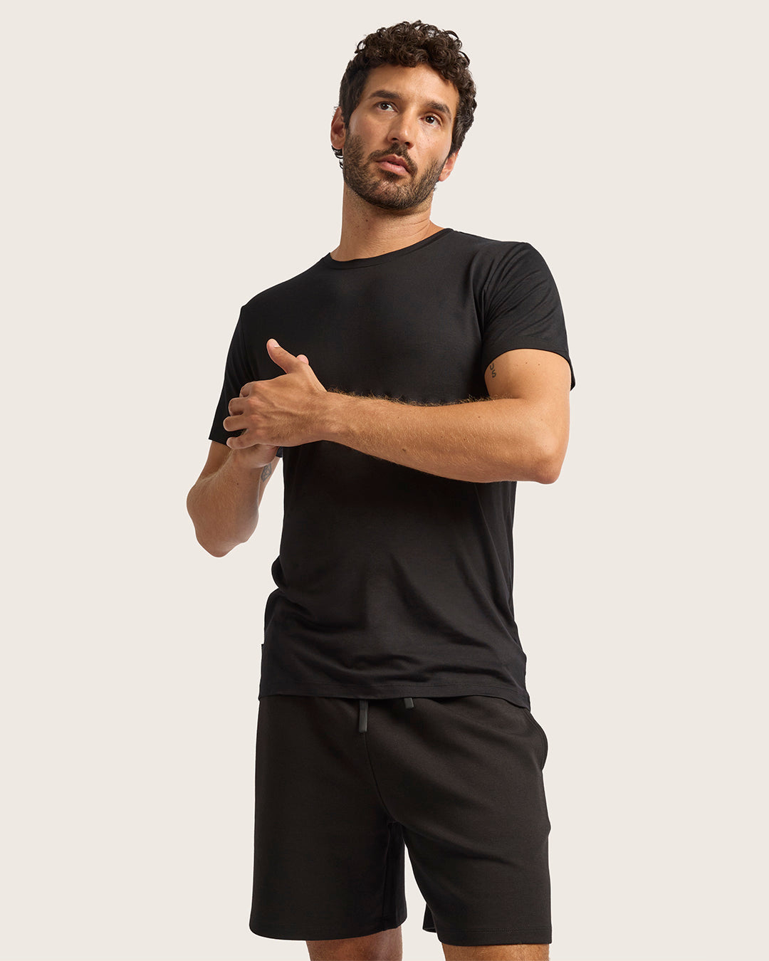 Men's Base Layer Crew Neck T-Shirt - Black