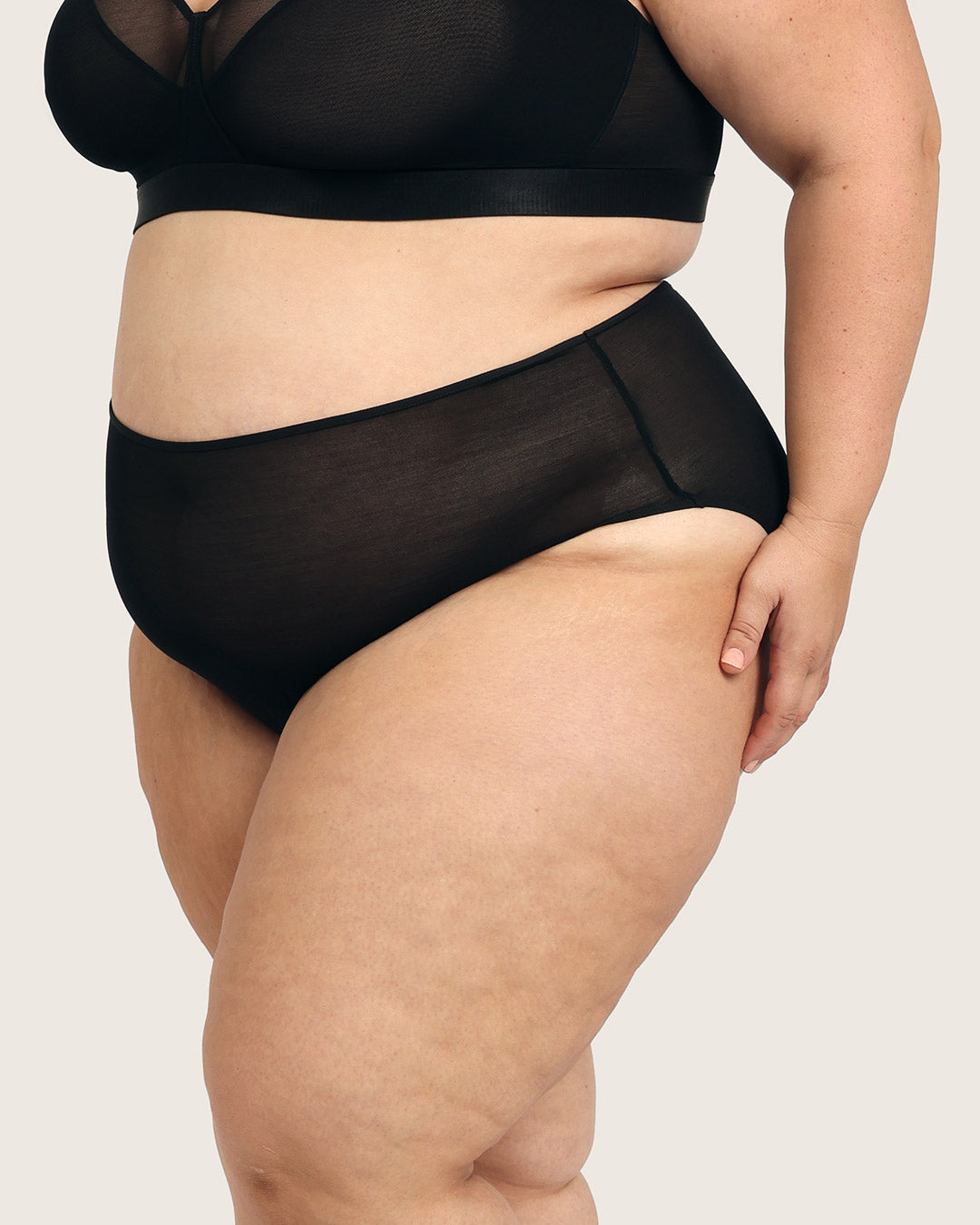 FreeMesh High-Cut Full Briefs - Black