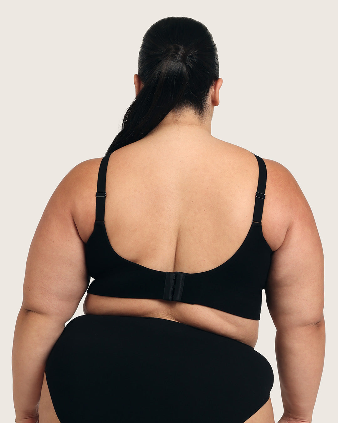 Wireless Low Back Bra - Black