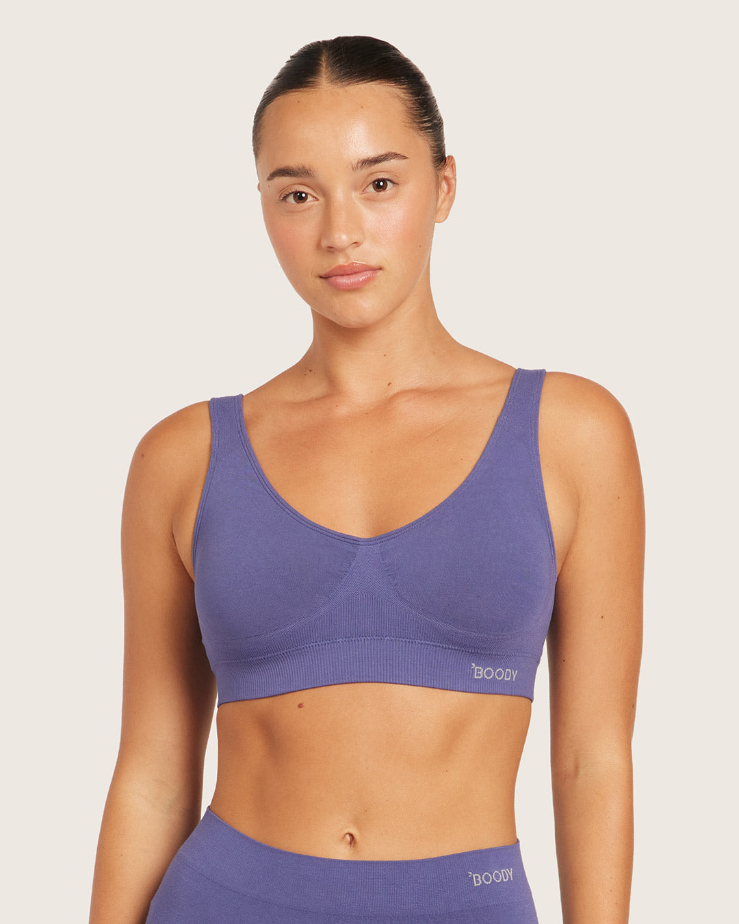 Seamfree Padded Crop Bra - Bluebell