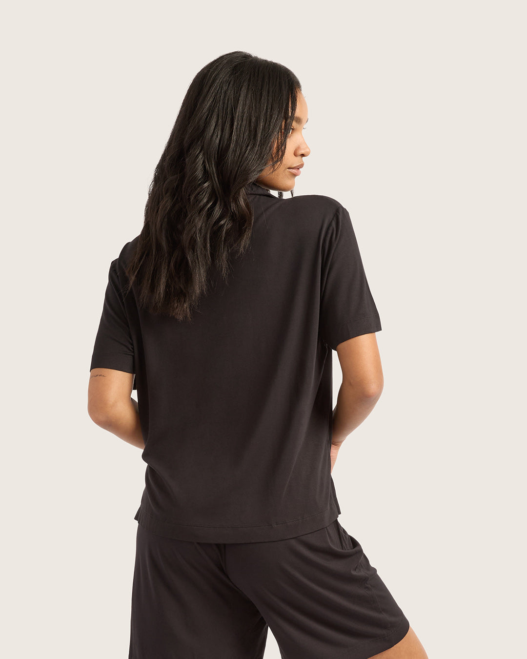 Goodnight Short Sleeve Sleep Shirt - Black