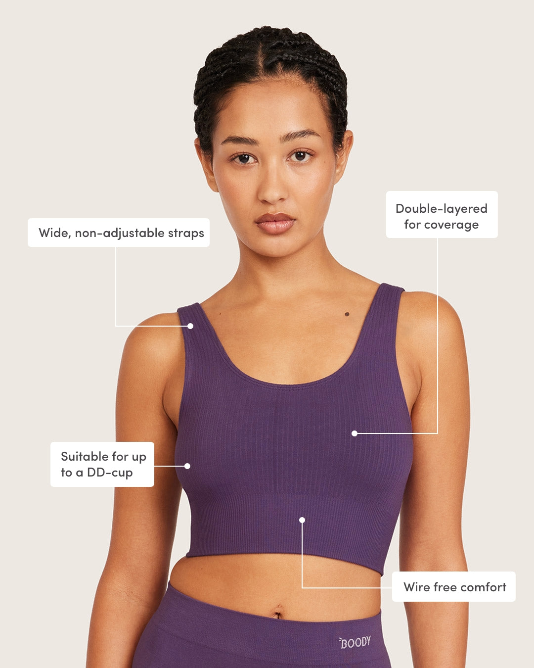 Ribbed Seamfree Crop - Amethyst