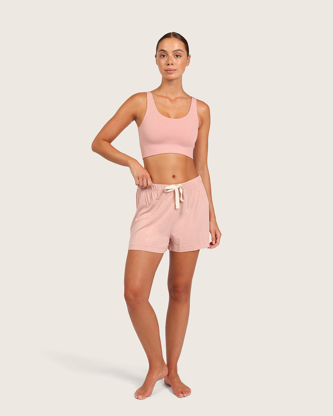Ribbed Seamfree Crop-Dusty Pink