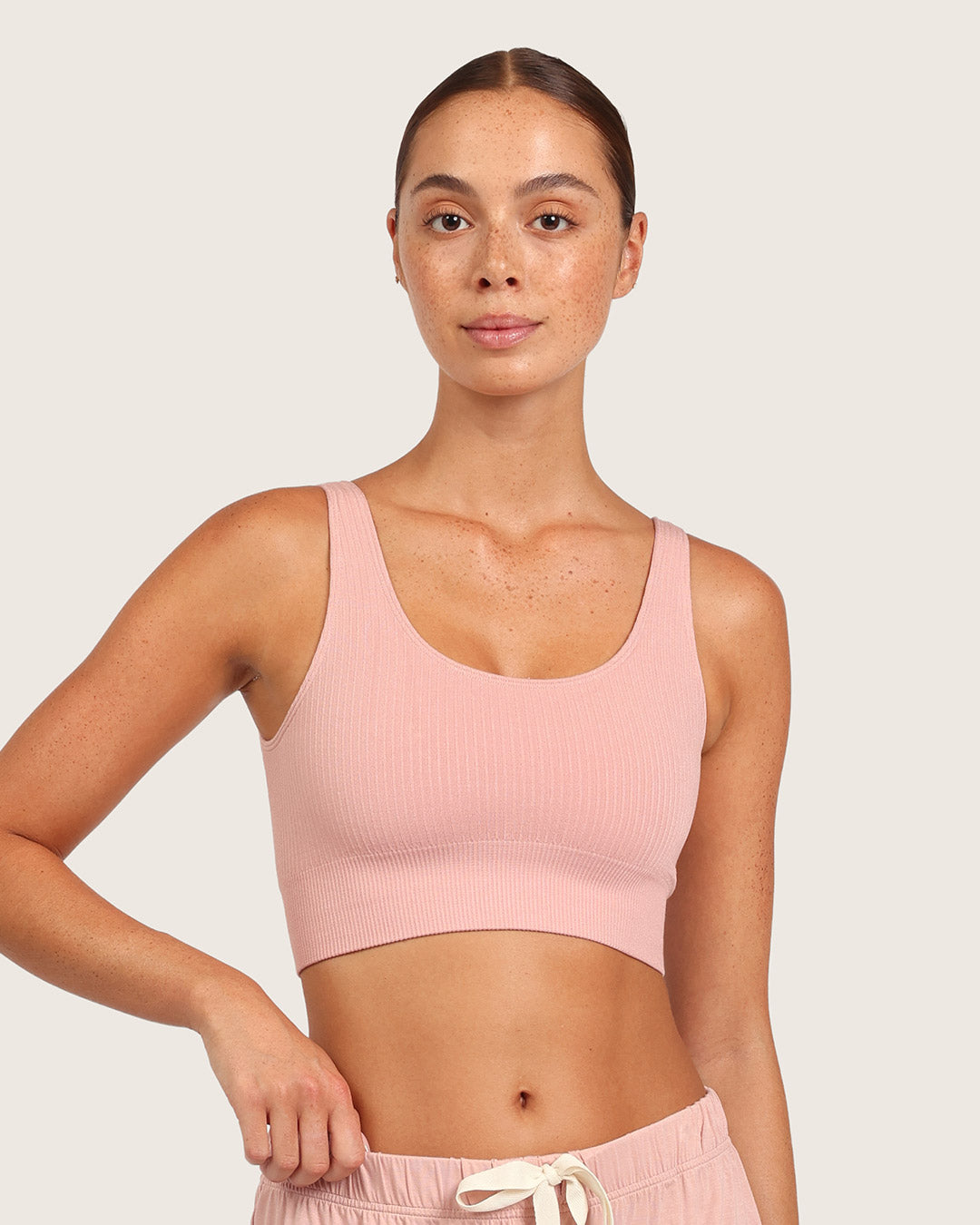 Ribbed Seamfree Crop-Dusty Pink