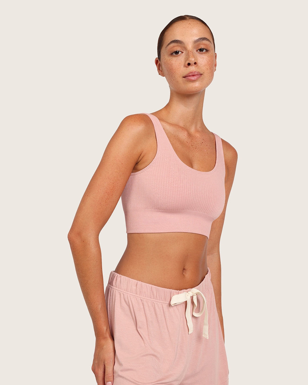 Ribbed Seamfree Crop-Dusty Pink