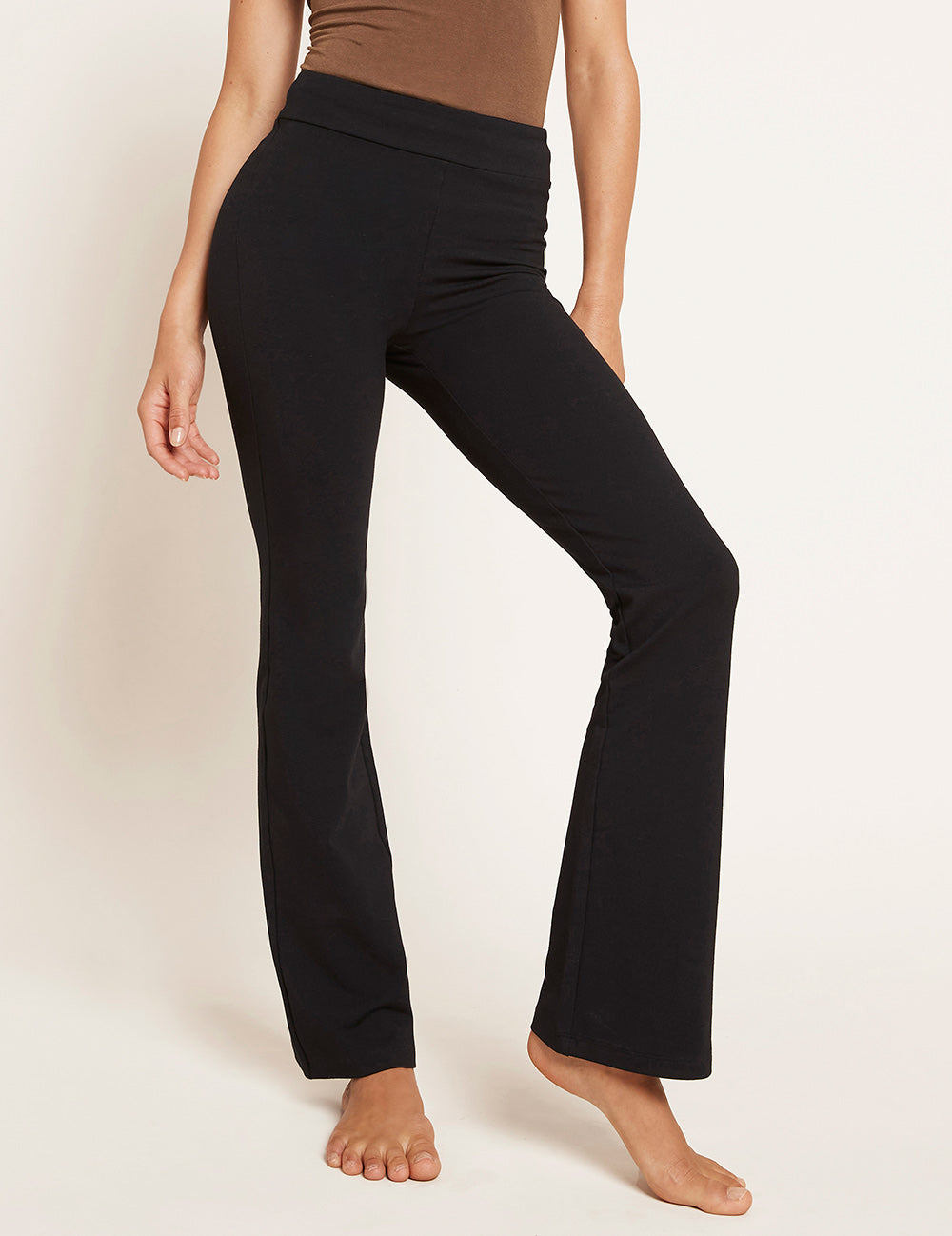 High Waist Flare Pants - Black