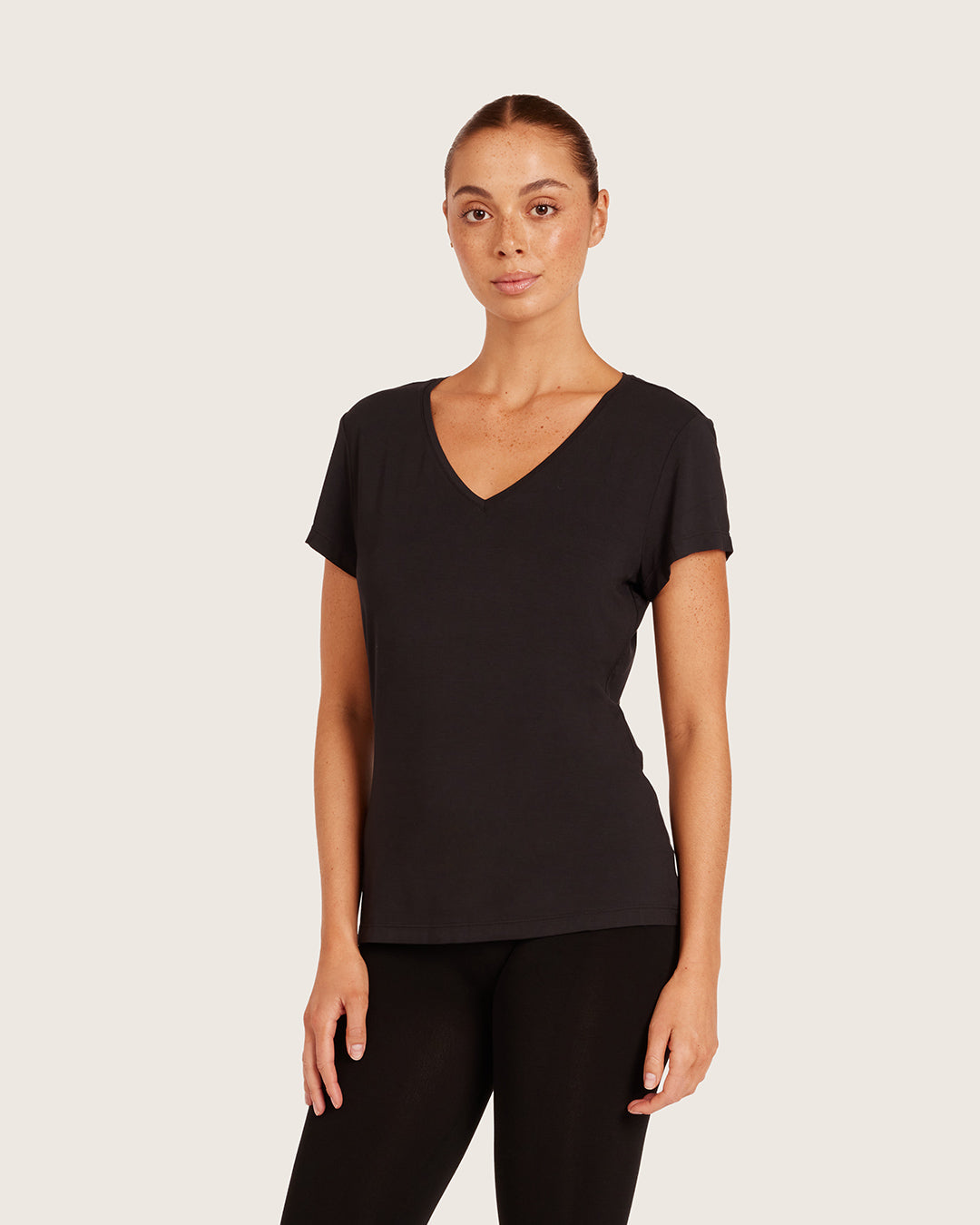 Women's Base Layer V-Neck T-Shirt - Black