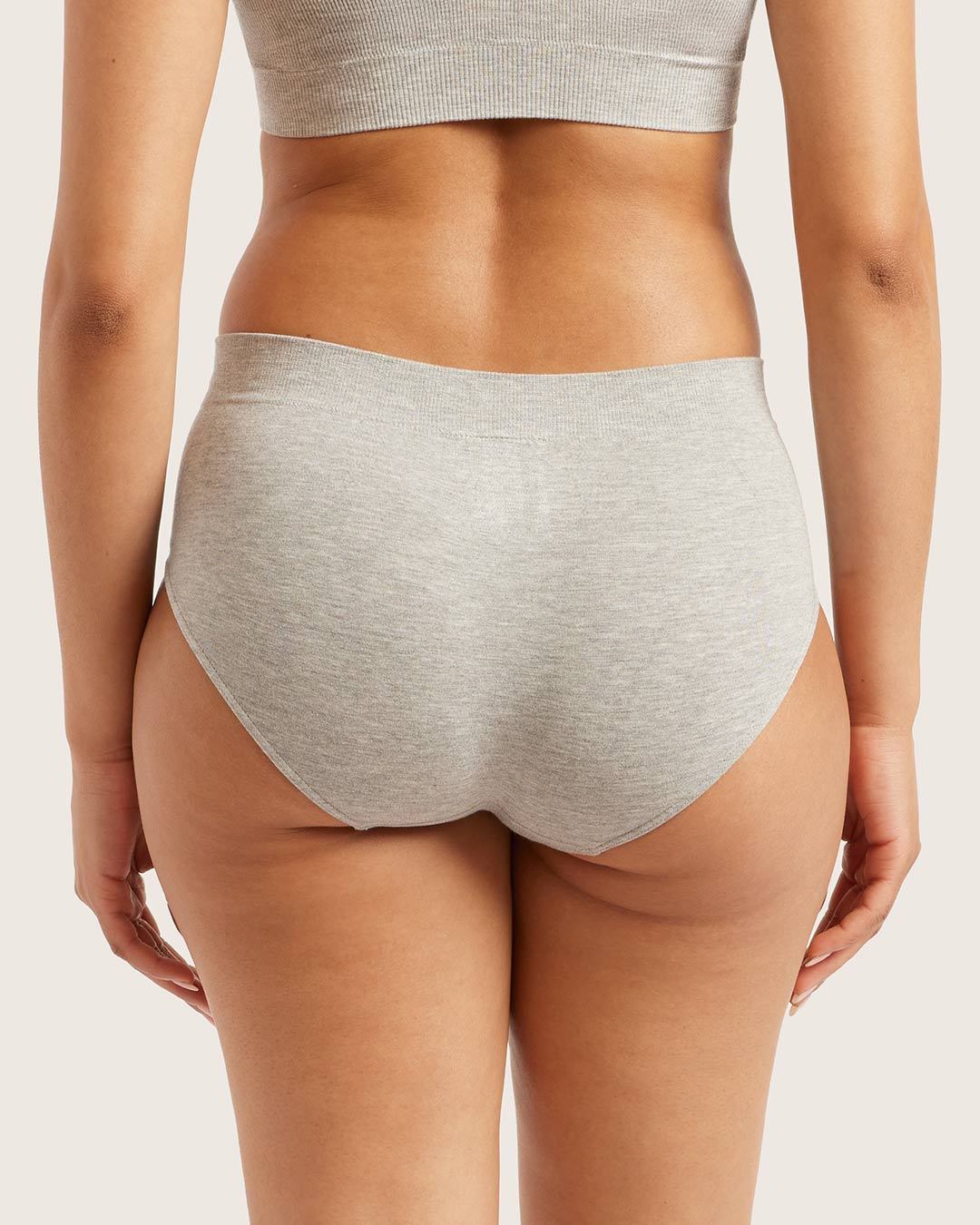 Midi Briefs - Light Grey Marl