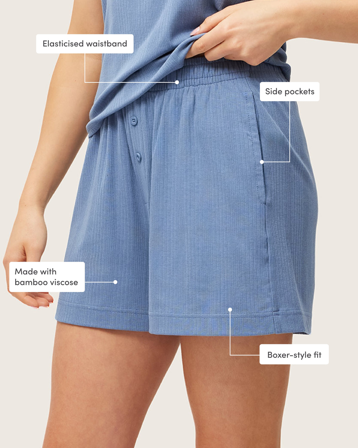 Lounge Shorts - Steel Blue