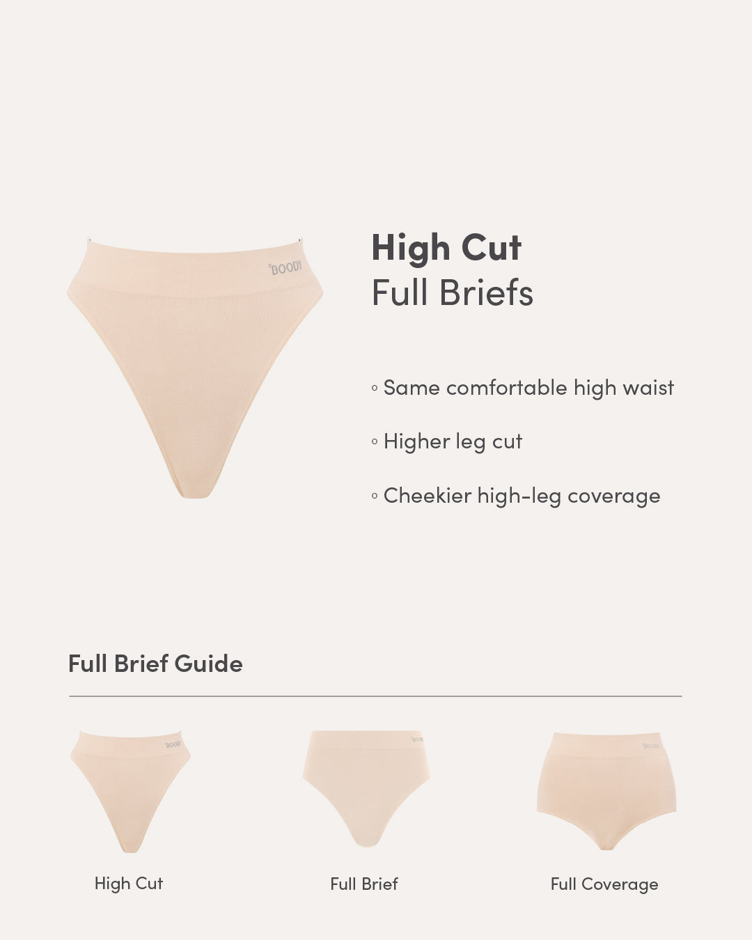 High Cut Full Briefs - Shell